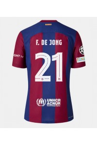 Fotbalové Dres Barcelona Frenkie de Jong #21 Domácí Oblečení 2023-24 Krátký Rukáv